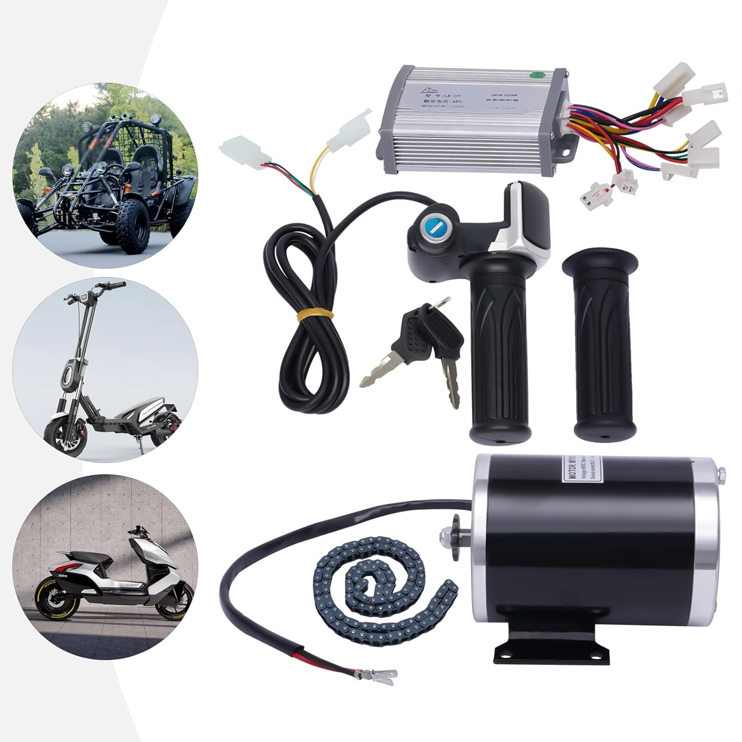 48V 1000W Brushed Motor Conversion Kit - High-Speed Electric Power for ATV, Ebike, and More