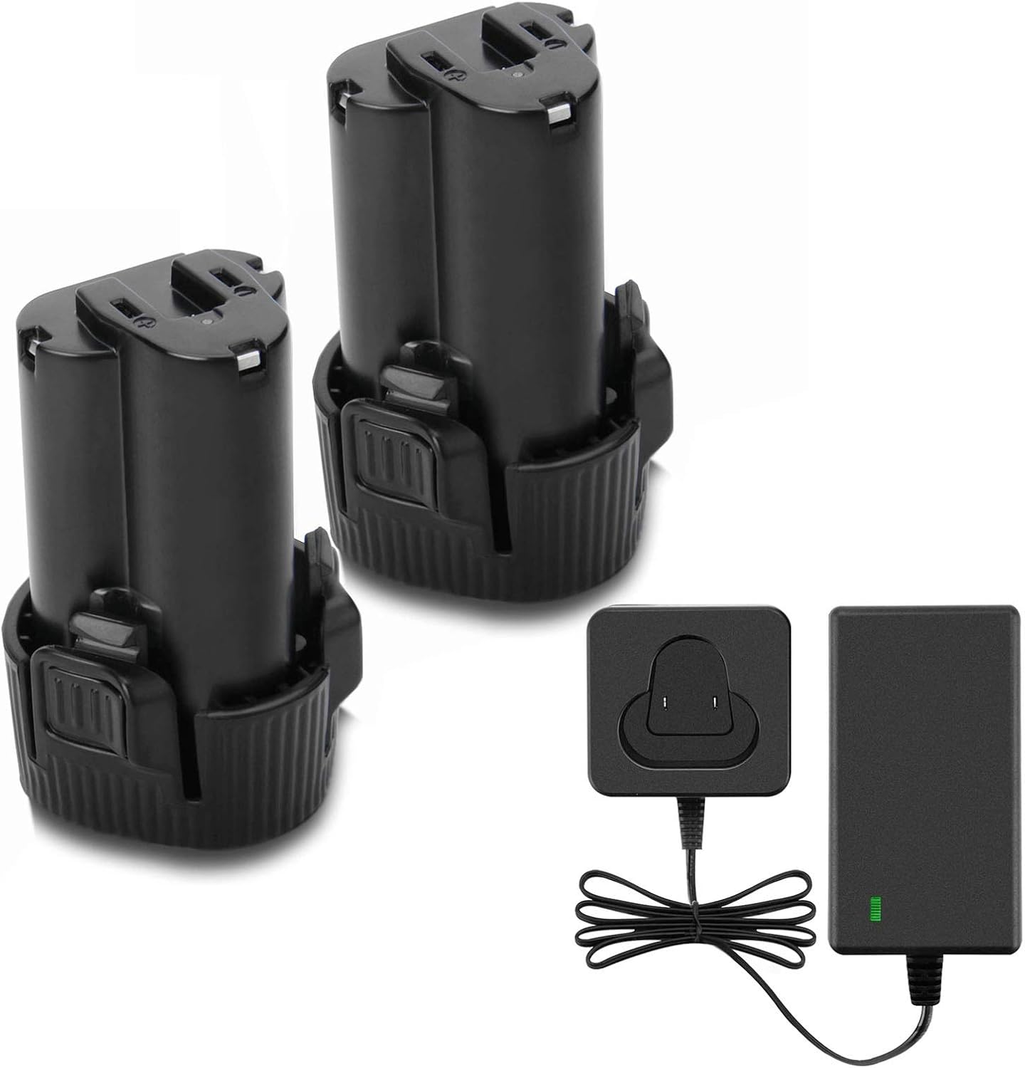 Exmate 2Pack 10.8V 2.5Ah Li-ion Replacement Battery with 10.8V-12V Li-ion Battery Charger Compatible with Makita BL1013 Makita BL1014 194550-6 194551-4 195332-9 Cordless Power Tool