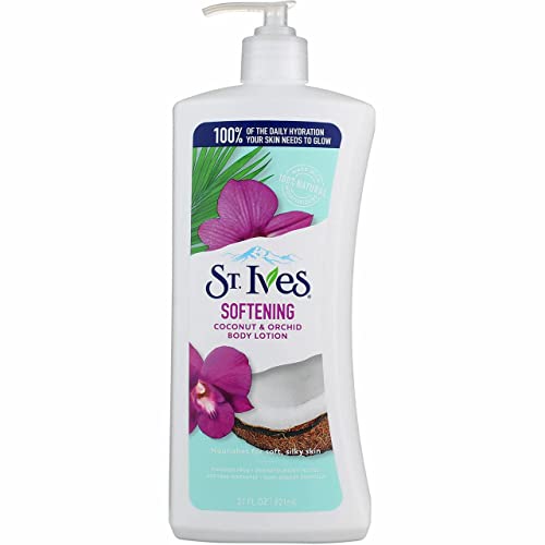 St. Ives Softening Hand & Body Lotion Moisturizer for Dry Skin Coconut & Orchid Made with 100% Natural Moisturizers 21 oz