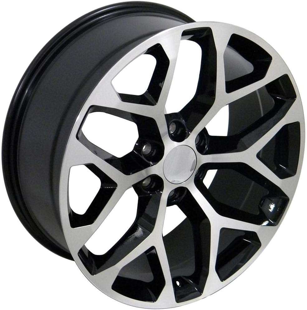 OE Wheels LLC 20 inch Rims Fits Silverado Suburban Tahoe Sierra Yukon Escalade 6x139.7 CV98B 20x9 Black Machined SET