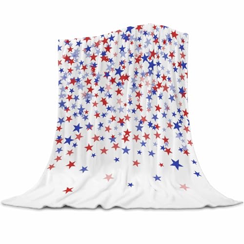 4th of July Blanket, Memorial Day Blanket, 4th of July Throw Blanket, Patriotic Blankets and Throws God Bless American Blankets for Couch Bed 50x60 inches