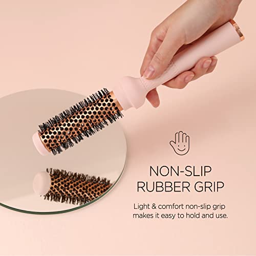 Round Brush (1.3 Inch), Cut Drying Time,Self-Standing Round Quick Styling Brush, Great Blowout, Ceramic Coated/Ionic Thermal Barrel,Blowout Volume, Wave Styler