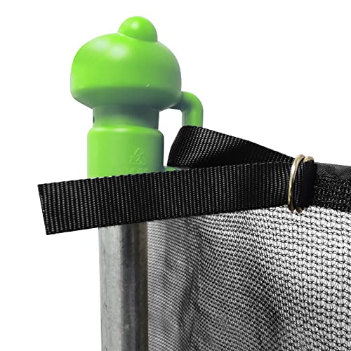 Trampoline Net Replacement with 6 Pole Caps, 12 ft 14 ft 15 ft Trampoline Net Round Safety Trampoline Net UV-Resistant Weather-Resistant Breathable Durable Net(Not Include Poles)