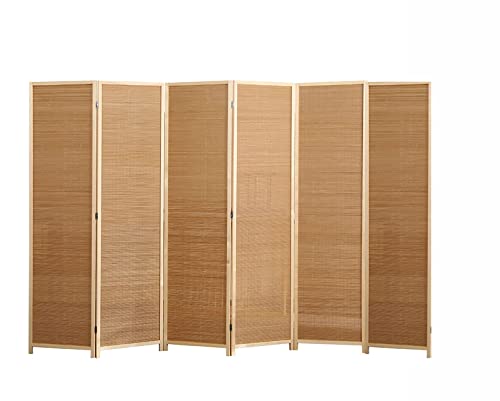 3 4 5 6 Panels Collapsible Privacy Room Screen, Hand-Woven Freestanding Room Partition Wall Dividers for Dining Room/Restaurant/Coffee House (Color : 3 Panels, Size : 180cm/71in H)