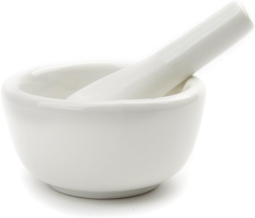Fox Run Porcelain Mortar & Pestle, White, 1.5-Inch