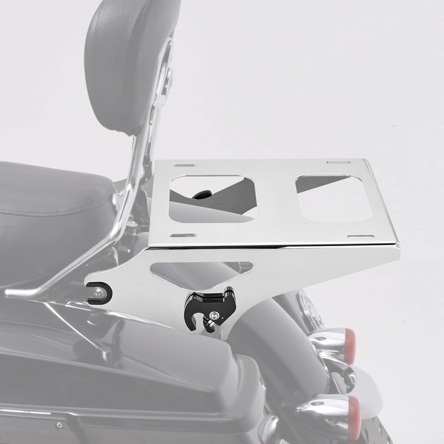 Detachable Two Up Tour Pack Pak Mounting Luggage Rack & 4-Point Docking Hardware Kit Chrome Compatible with Harley Davidson Touring Road King Street Glide Road Glide 2014-2023