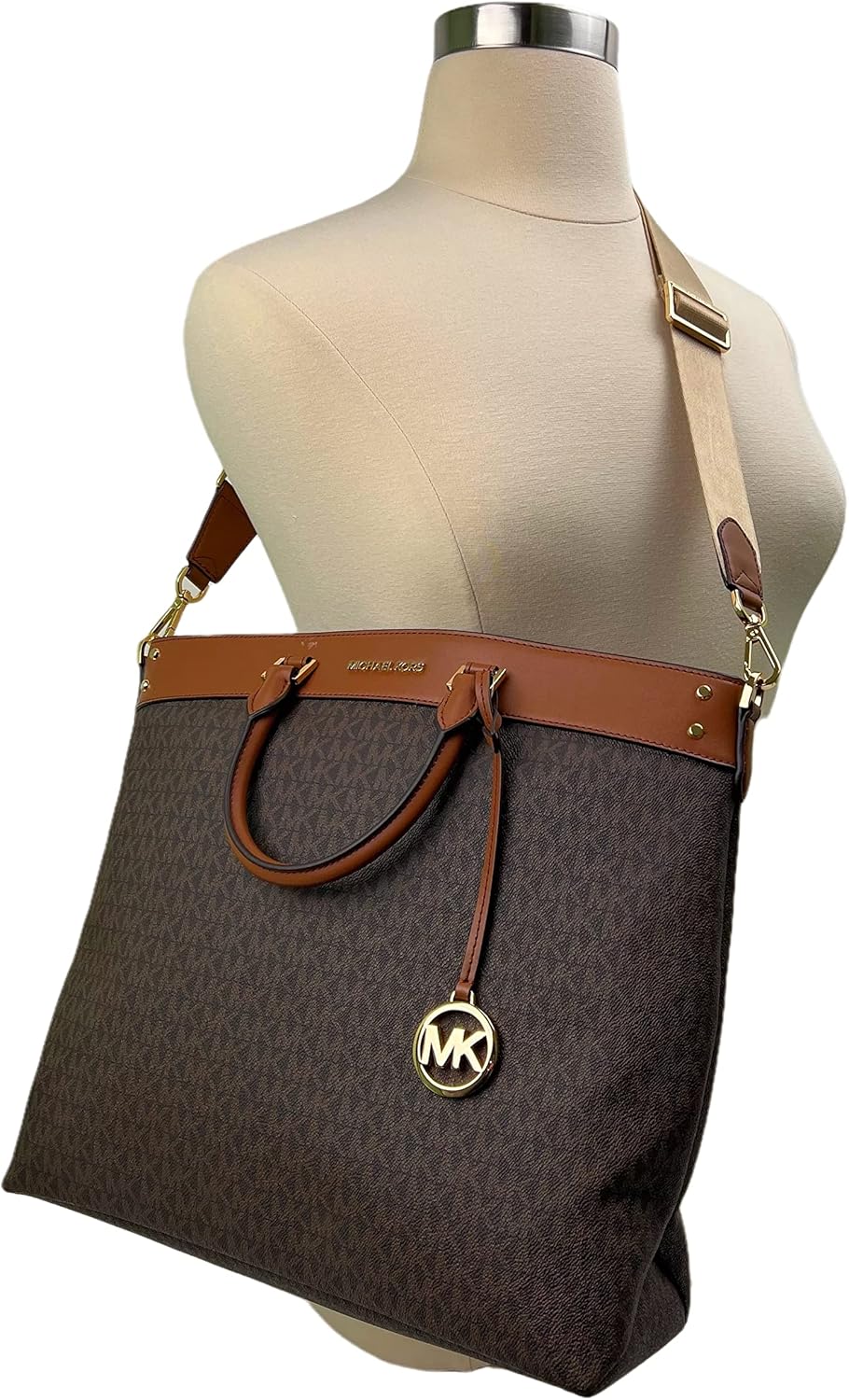 Michael Kors Large Travel Tote Bag (Signature Brown)