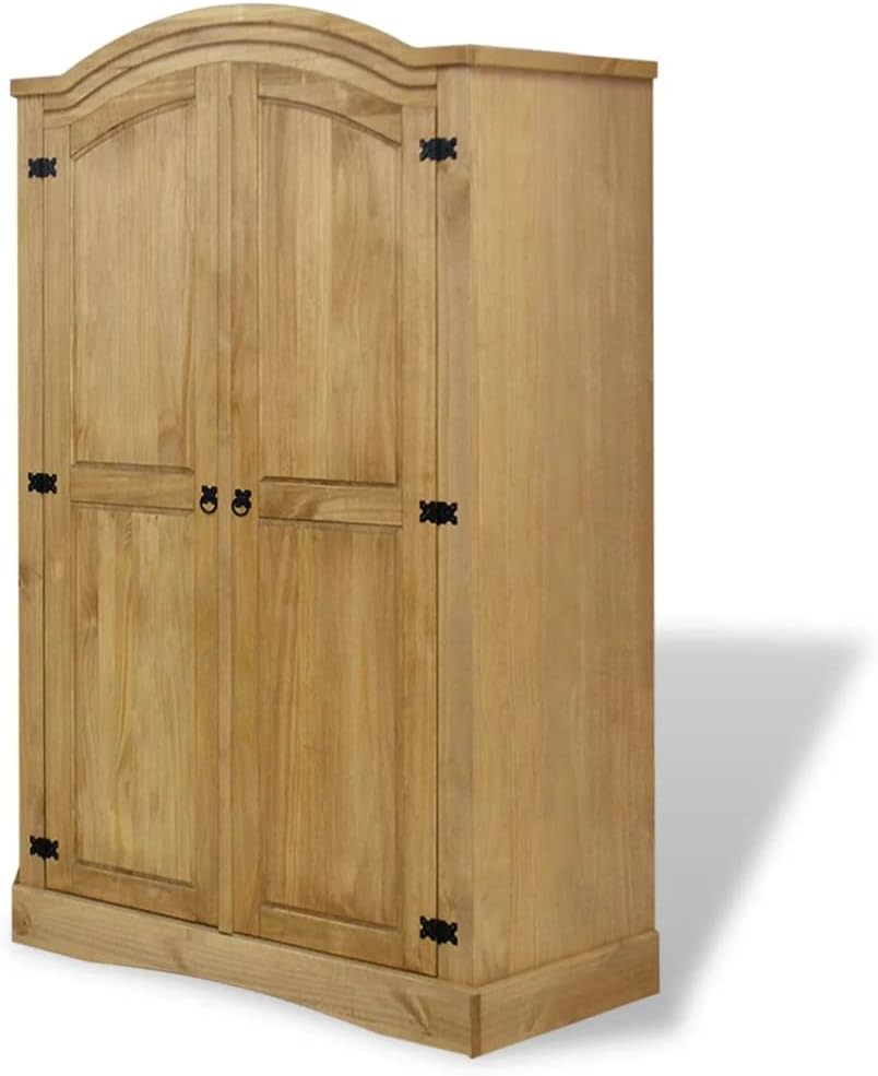 Bedroom Armoire,Closet Clothing Organizer,Storage Organizer for Space Saving,Wardrobe Mexican Pine Corona Range 2 Doors