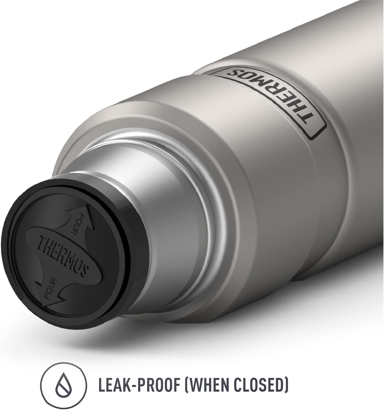 THERMOS Stainless King Vacuum-Insulated Compact Bottle, 16 Ounce, Matte Steel