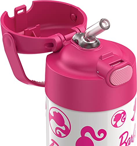 THERMOS FUNTAINER 12 Ounce Stainless Steel Vacuum Insulated Kids Straw Bottle, Space