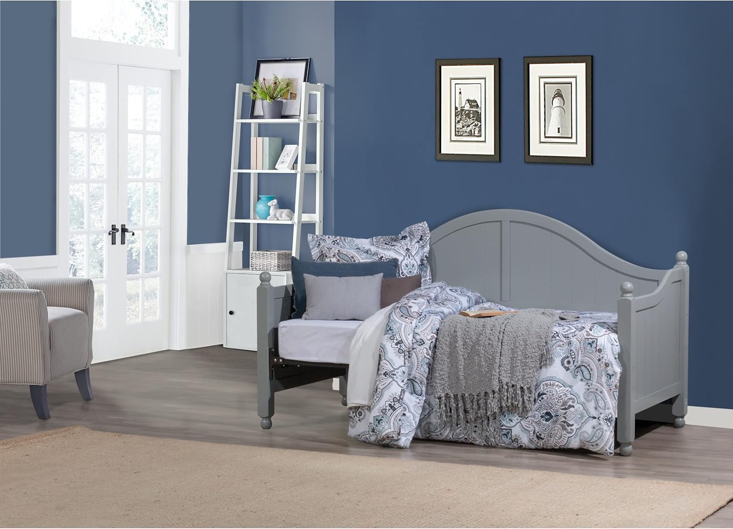 Hillsdale Augusta Solid Wood Daybed with Suspension Deck, Gray