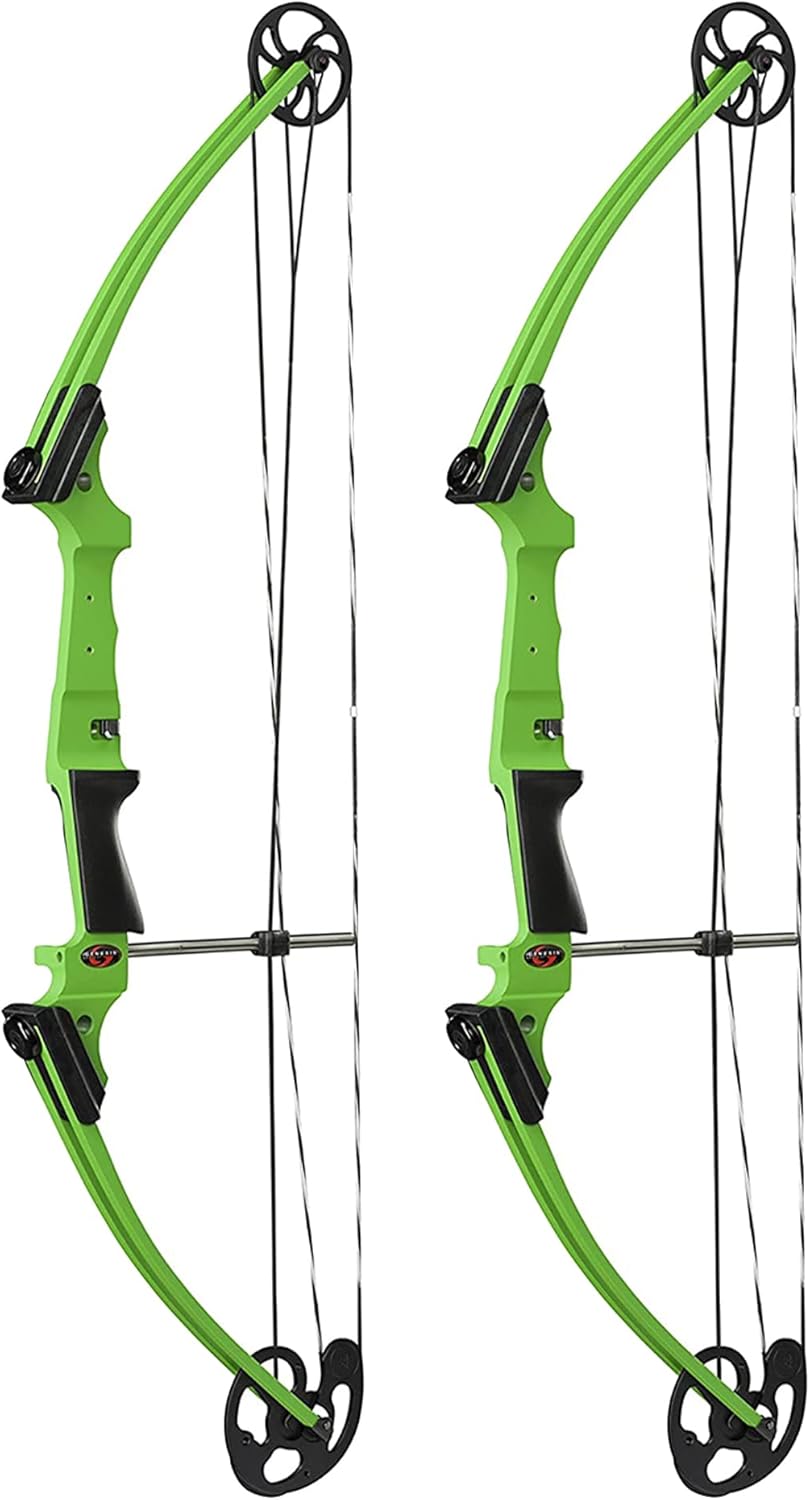 Original Adjustable Preassembled Lightweight Durable Right-Handed Compound Bow for Beginners and Experts, Green (2 Pack)