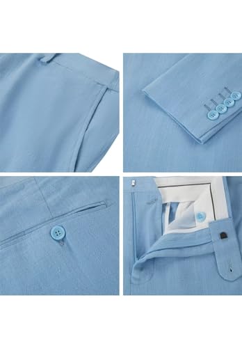 Boys Linen Suits Casual 2 Piece Summer Beach Wedding Tuxedo Suit for Boy Ring Bearer Outfit