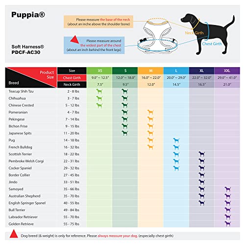 Puppia Soft Dog Harness No Choke Over-The-Head Triple Layered Breathable Mesh Adjustable Chest Belt and Quick-Release Buckle, Brown, Medium