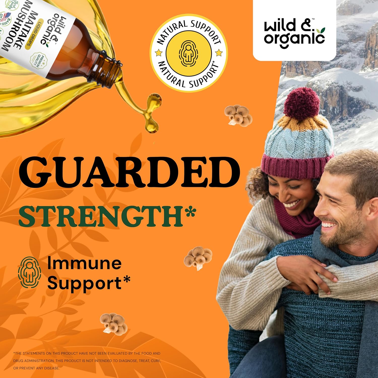 Maitake Mushroom Tincture - Immune Support Supplement w/ Maitake Mushrooms - Alcohol-Free Mushroom Supplement Liquid - Maitake Mushroom Extract for Immune Defense - Vegan Maitake Supplement 4 oz