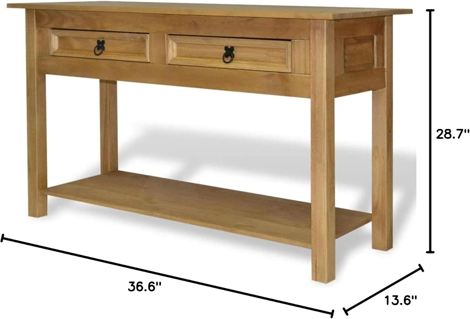 Console Table, Patio Dining Table Desk Furniture for Kitchen, Dining Room, Breakfast Nook Mexican Pine Corona Range 36.6