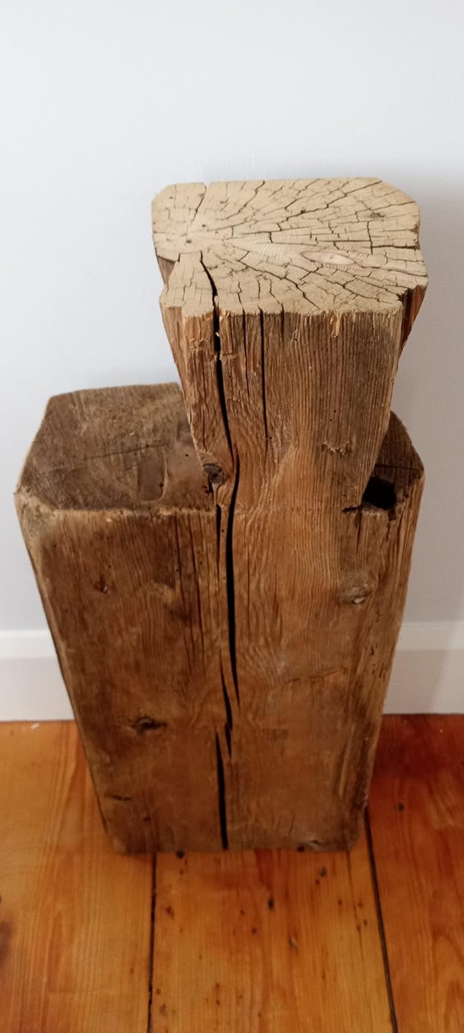 Old Rustic Wood/Authentic Hand Hewn Beam from The 1800's End Table/Coffee Table Modern Farm House Style