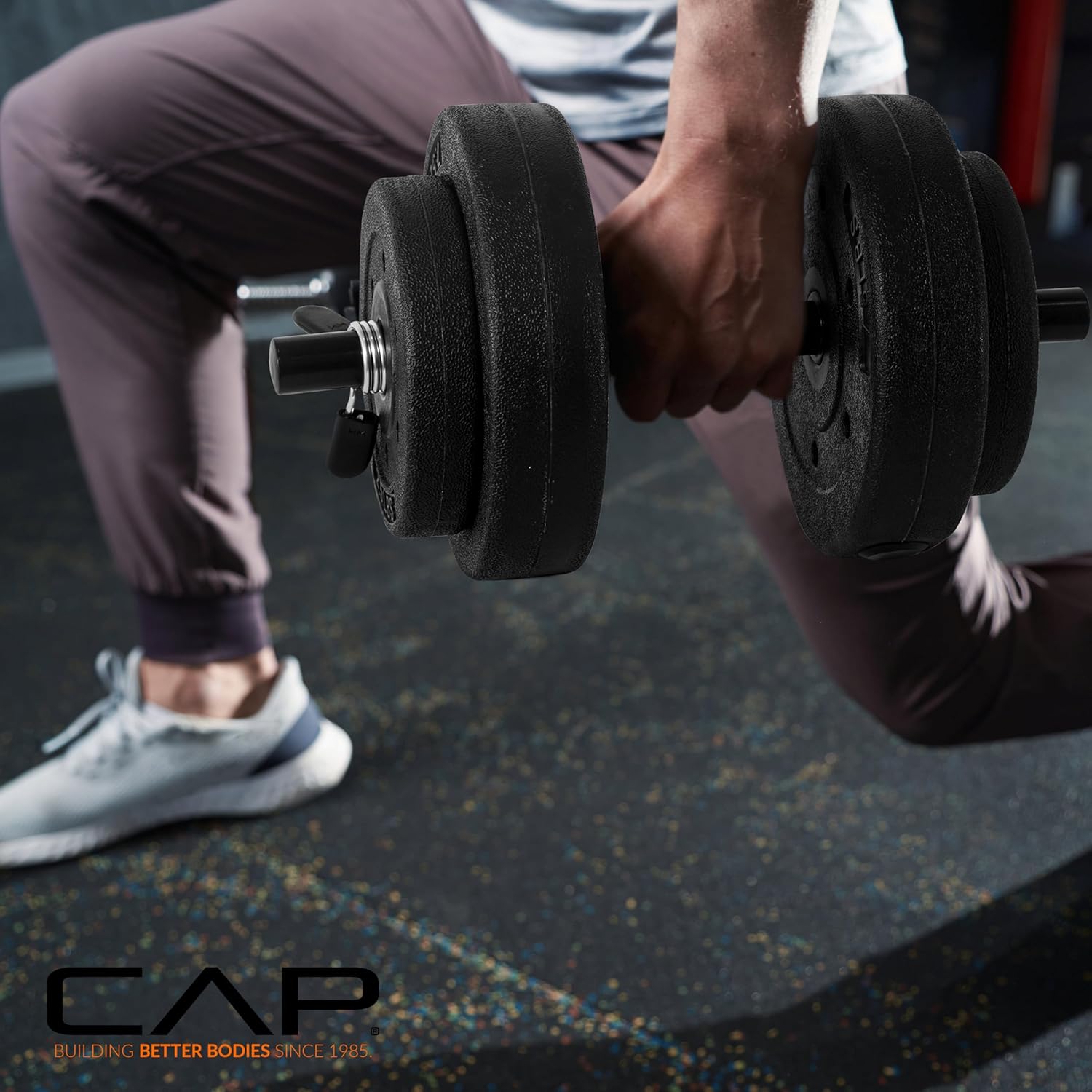 Cap Barbell 40-Pounds Cement Dumbbell Set (Black)