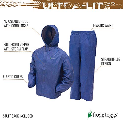 FROGG TOGGS mens Ultra-lite2 Waterproof Breathable Rain Suit in Short Or Long