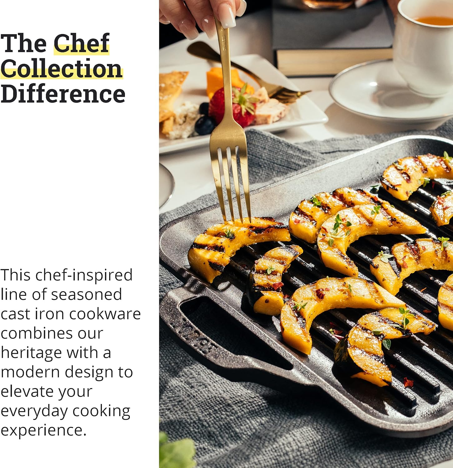 Lodge Cast Iron Chef Collection Square Grill Pan, Pre-Seasoned - 11 in