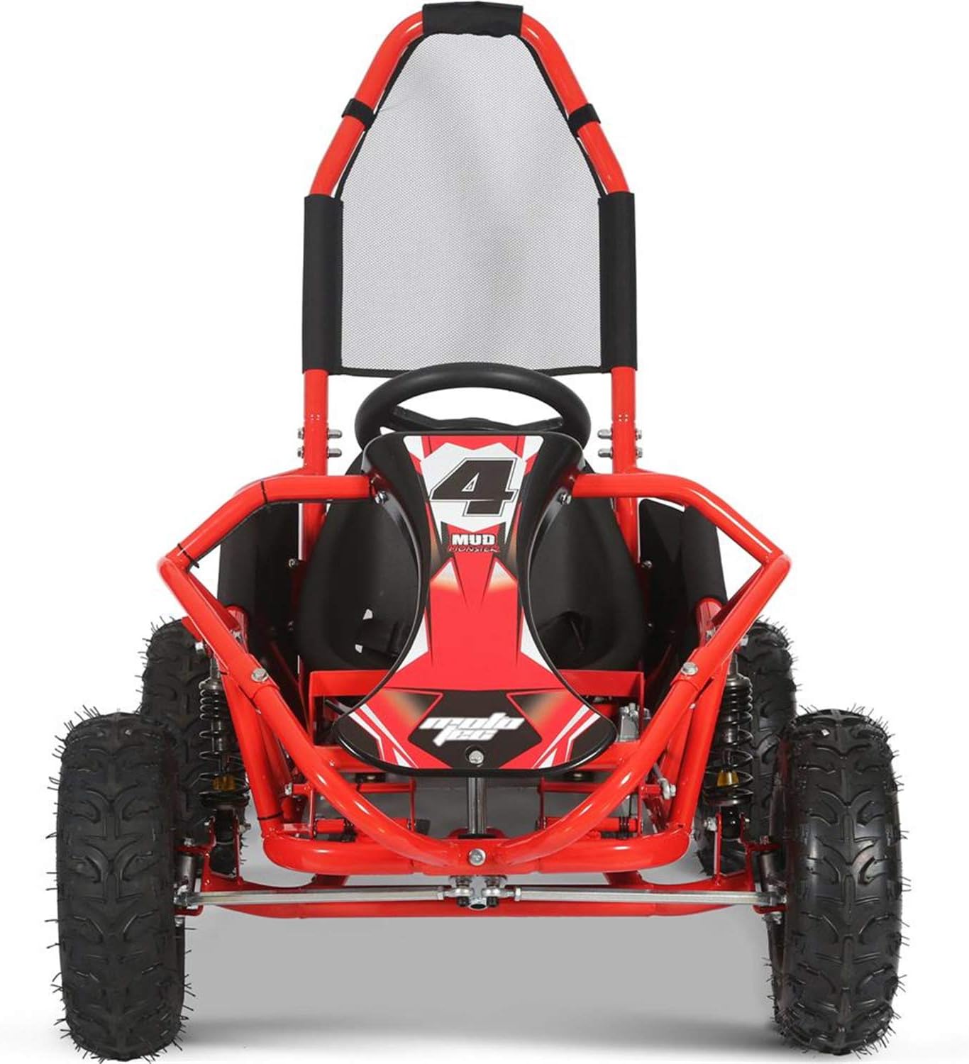 MotoTec Mud Monster 98cc Go Kart Full Suspension Red, 54x33x21