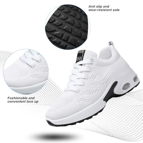 Padgene Womens Sneakers Air Cushion Running Shoes Lightweight Tennis Walking Shoes Mesh Breathable Gym Work Fashion Sneakers Athletic Comfortable Casual