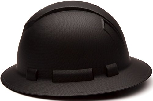Pyramex Ridgeline Full Brim Hard Hat Bundle - Matte Black 4-Point Ratchet and White 4-Point Ratchet