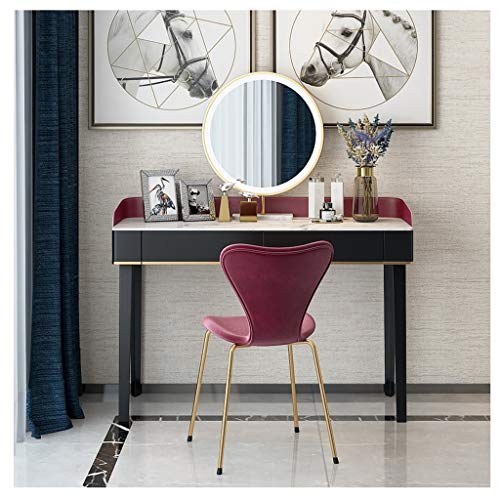 Vanity Table Vanity Table Set Home Vintage Style Dressing Table Girls Dressing Table SetPadded Stool Round Mirror Drawers 3pc Set
