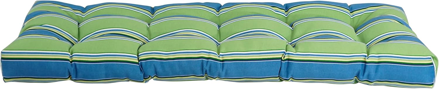 Blazing Needles Tufted Outdoor Bench Cushion, 51 x 19, Haliwell Caribbean