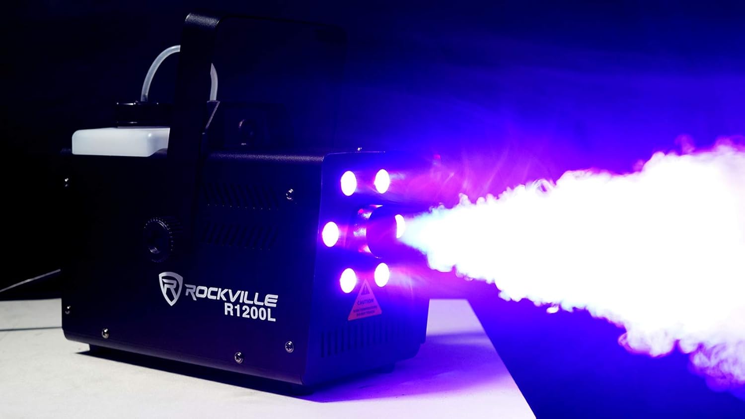 Rockville R1200L Fog/Smoke Machine w LED's, 7 Channel DMX+2 Remotes+Gallon Fluid
