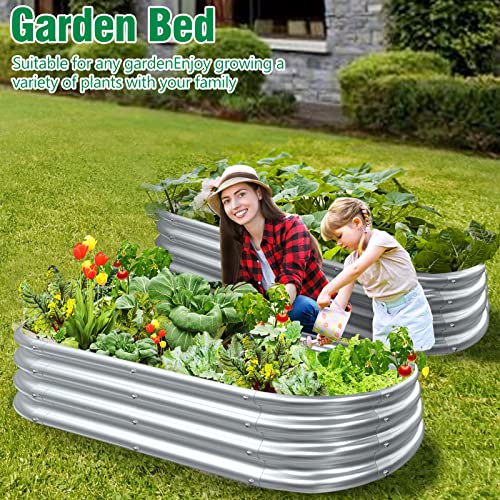 MOFEEZ 2x2x1 Ft Round Raised Garden Bed, Galvanized Planter Raised Beds, Large Metal Raised Garden Beds Outdoor for Vegetables, Flowers, Herbs, and Fruits