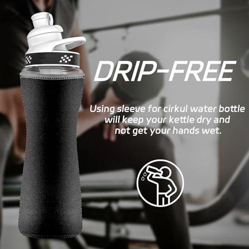 Sleeve for Cirkul Water Bottle 2Pcs, 22oz Water Bottle Sleeve for Cirkul Plastic and Stainless Steel Bottle Neoprene Insulated Water Bottle Cover for Retaining Temperature - Pink