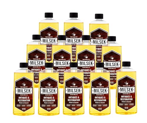 Milsek Antiques & Restoration Polish & Cleaner - Home Essential Cleaning Supplies for Home Improvement of any Wood Antiques or Heirlooms - 12 Fl Oz (Pack of 4)