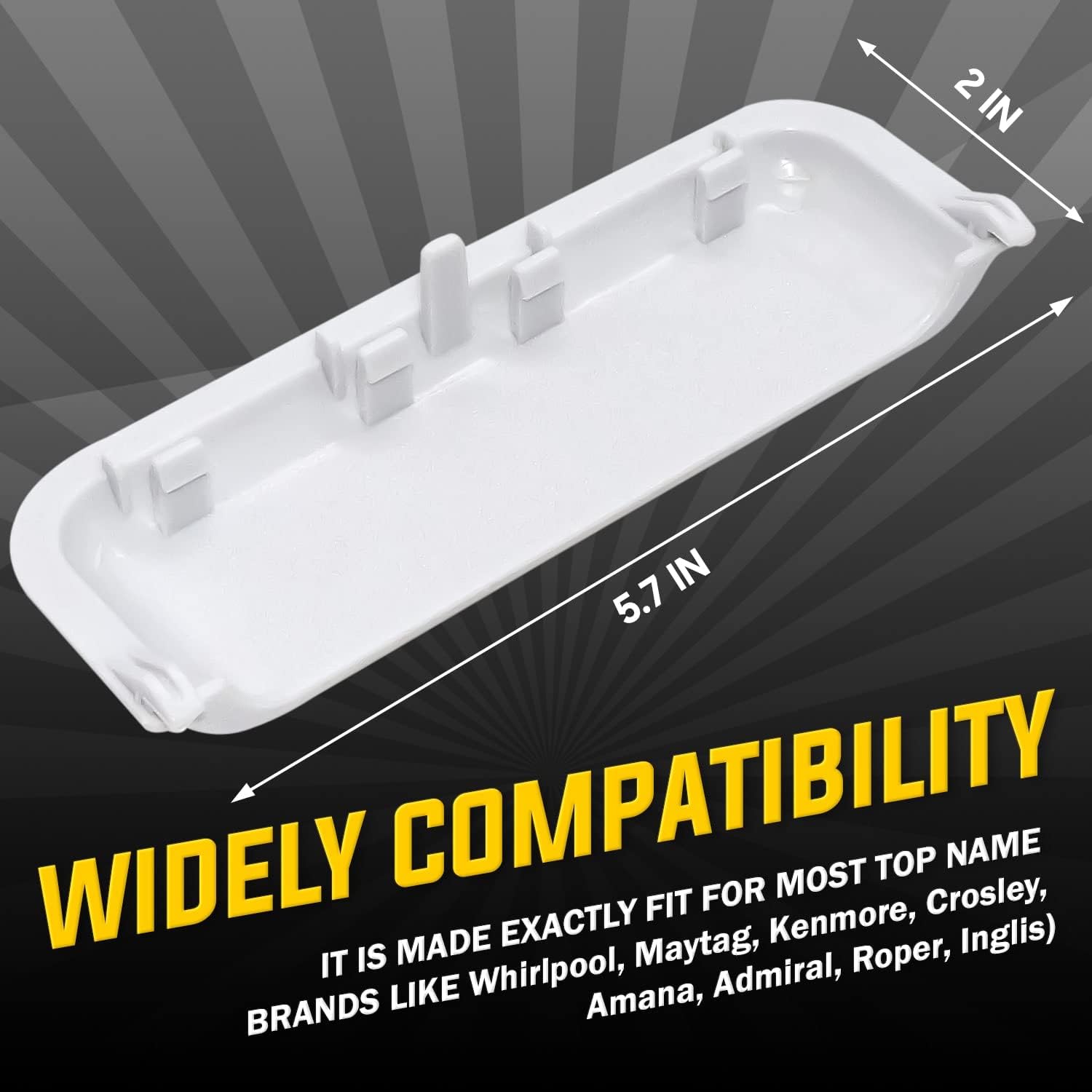 Unbreakable W10861225 Dryer Door Handle by Seentech - Compatible with Whirlpool Kenmore Dryer – Replace: AP5999398 W10861225VP W10714516 PS11731583 (Pack 2)