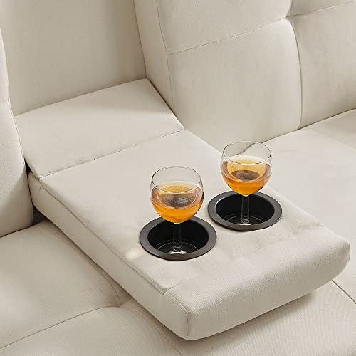 Convertible Folding Futon Sofa Bed,PU Leather Upholstered Modern Couch Loveseat Sleeper, Folding Daybed Guest Bed, Removable Armrests, 2 Cup Holders, Metal Legs (Beige)