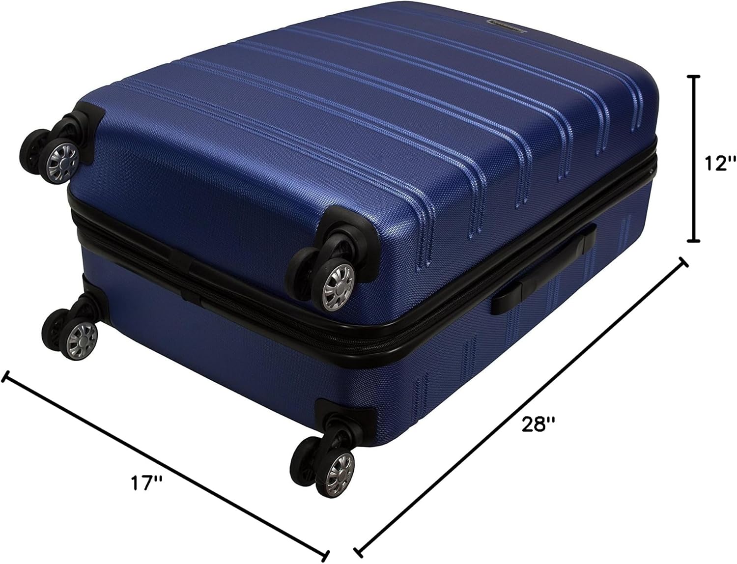 Rockland Melbourne Hardside Expandable Spinner Wheel Luggage, BLUE, Checked Large 28