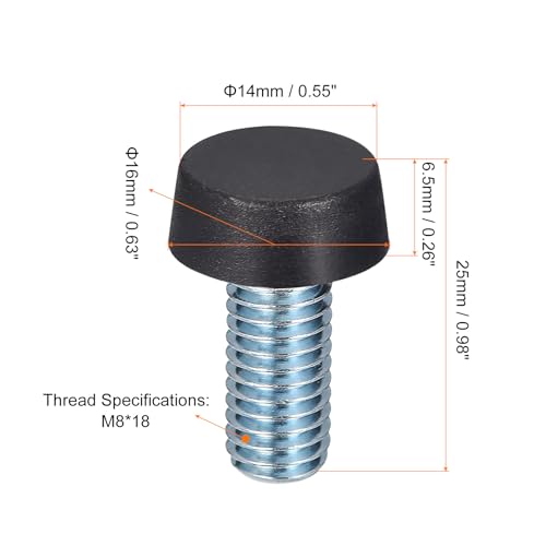 uxcell Adjustable Furniture Feet, 8Pcs M8 Thread - Furniture Leveling Leg Screw in Threaded for Table, Chairs, Sofa, Wardrobe (Black)