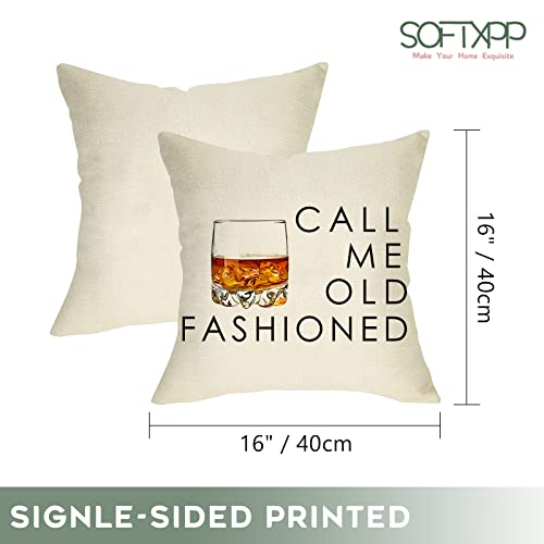 Call Me Old Fashioned Funny Quote Saying Inspirational Throw Pillow Cover, Christmas Winter Holiday Farmhouse Decor Cushion Case Decorative for Sofa Couch 20