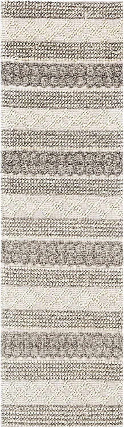 Hauteloom Valley Wool Living Room, Bedroom Area Rug - Bohemian/Global - Beige, Gray - 8' x 10'