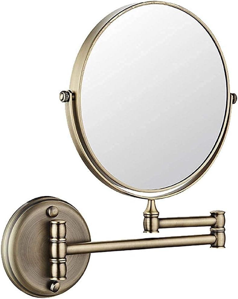 Wall Mirror for Bathroom, Bathroom Mirror Wall Mounted Makeup Mirror 8- inch Two- Sided Swivel Wall Mounted Mirror Extending Folding Bathroom Shaving Cosmetic Make Up Mirror