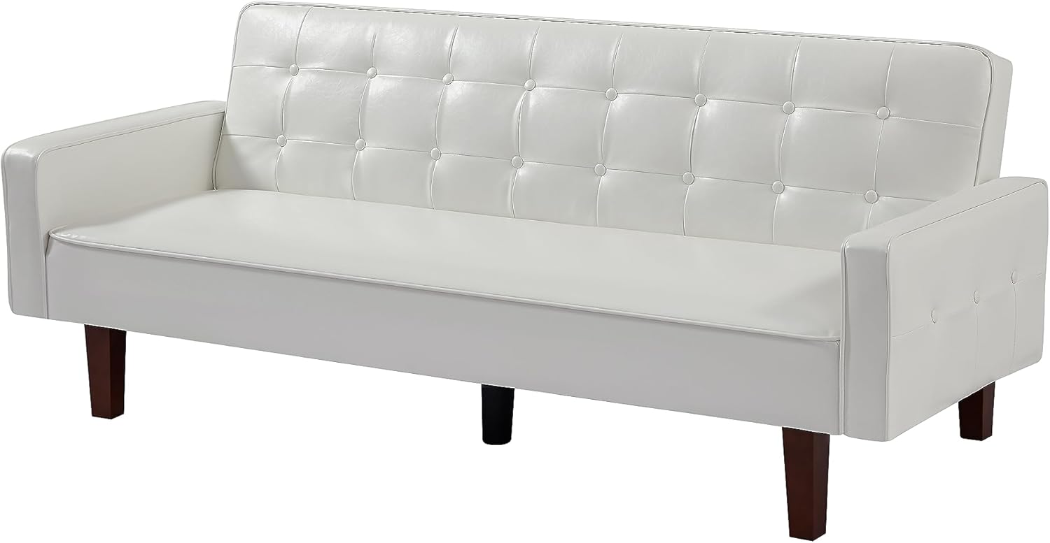 Sofa & Sofa Bed - White PU - Stylish, Space-Saving Furniture Set for Your Home