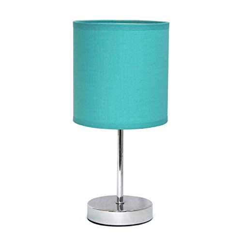 Simple Designs LT2007-GRY-LB Basic Chrome Mini Table Lamp for Living Room, Nightstand, Desk, Countertop, Gray, with Feit LED Bulb Included