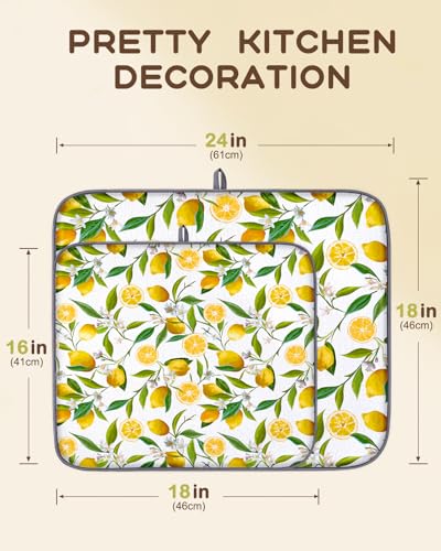 Dish Drying Mat for Kitchen Counter Coffee Bar Mat for Countertops Absorbent Microfiber Dishe Rack Drainer Mat Large Dish Drying Pad for Coffee Marble Quick Dry Mat Foldable Accessories