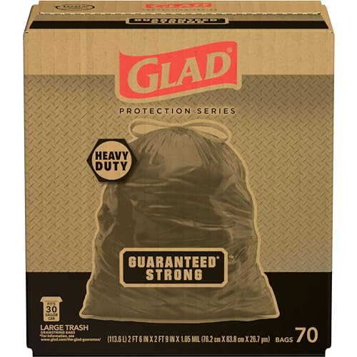 Glad Extra Large Drawstring Lawn and Leaf Bags, 39 Gallon, 30 Count