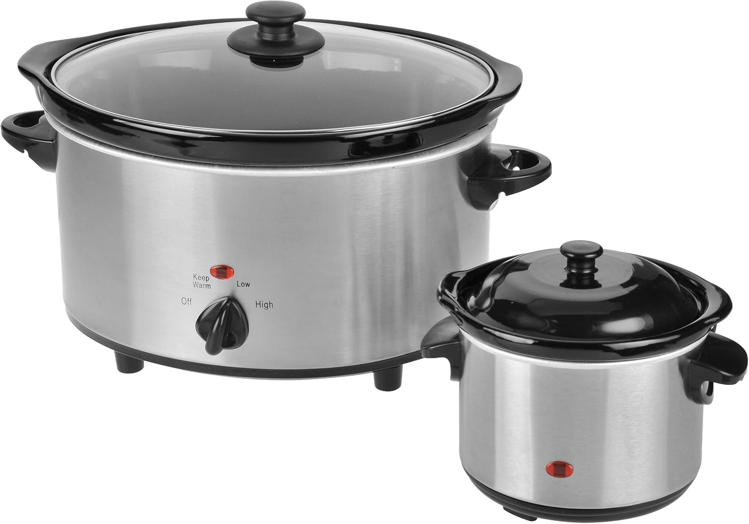 Kalorik 4.75-Quart Stainless Steel Slow Cooker with 0.75-Quart Stainless Steel Dipper