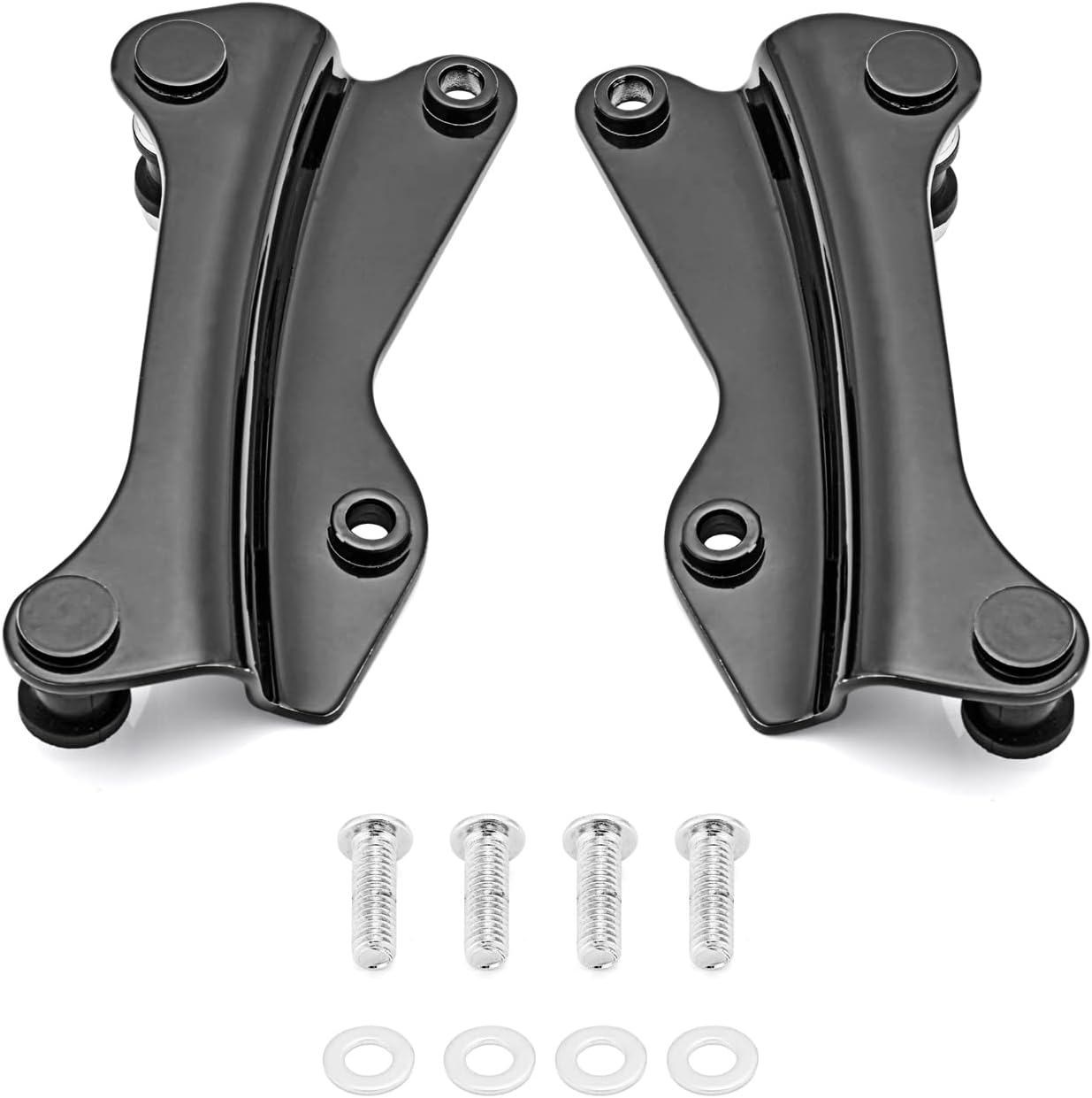 Two-Up Luggage Rack Tour Pak Rack Quick-Detach & Docking Hardware Kit Compatible with 2014-UP Harley Touring Road King Electra Road Street Glide,Gloss Black