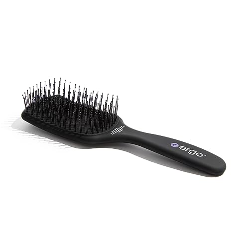 Ergo Super Gentle Mini Paddle Brush for Blow Drying - Hair Brushes for Women with Thick or Thin Hair - Dual Hairbrush for Women - Detangler Hair Brush - Gently Detangles Curly or Wet Hair - ERG1000
