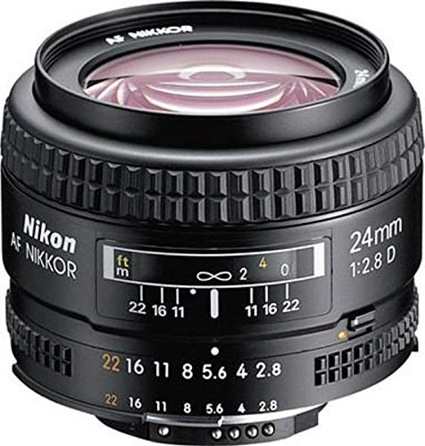 Nikon AF FX NIKKOR 24mm f/2.8D Fixed Zoom Lens with Auto Focus for Nikon DSLR Cameras - White Box (New)