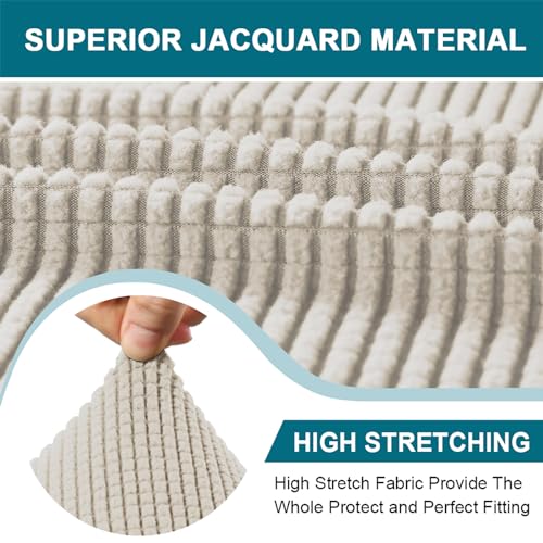 Chesterfield Cover Elastic Couch Slipcover Living Room Sofa Covers Soft and Fashionable Universal Non-Slip (New Gray,Loveseat +M cushion)