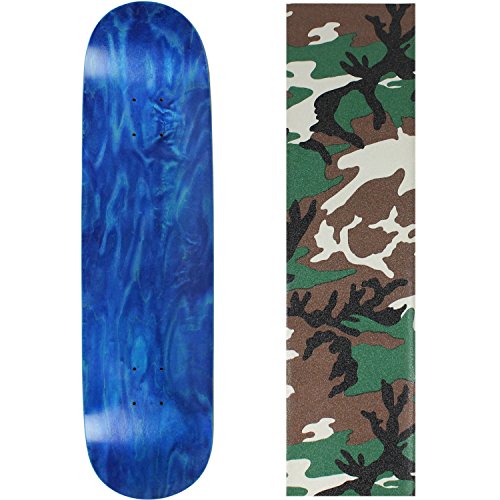 Skateboard Deck Pro 7-Ply Canadian Maple STAINED BLUE with Griptape